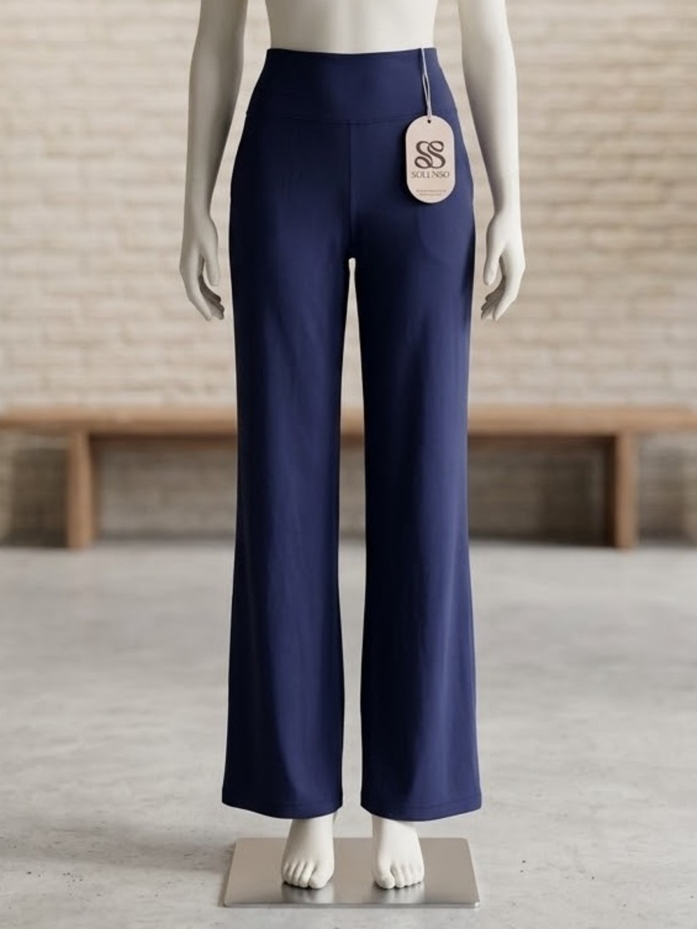 Navy High-Rise w/ pockets Wide-Leg Leggings for Women